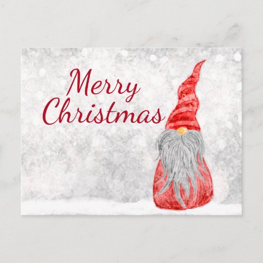 Santa Claus Gnome op Snowy Field Briefkaart (Voorkant)