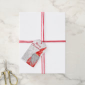 Santa Claus Gnome op Snowy Field Cadeaulabel (Met Touw)