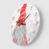 Santa Claus Gnome op Snowy Field Grote Klok (Hoek)