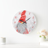 Santa Claus Gnome op Snowy Field Grote Klok (Huis)