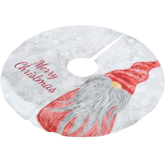 Santa Claus Gnome op Snowy Field Kerstboom Rok (Gekanteld)