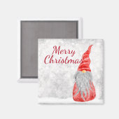 Santa Claus Gnome op Snowy Field Magneet (Voorkant / Achterkant)