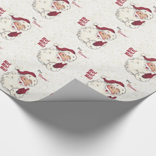 Santa Claus Gold Glitter - kerstmis op maat Cadeaupapier (Hoek)