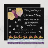 Santa Claus Gold Glitter Party Ballonnen Kerstmis Kaart (Voorkant / Achterkant)