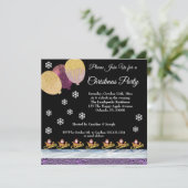 Santa Claus Gold Glitter Party Ballonnen Kerstmis Kaart (Staand voorkant)