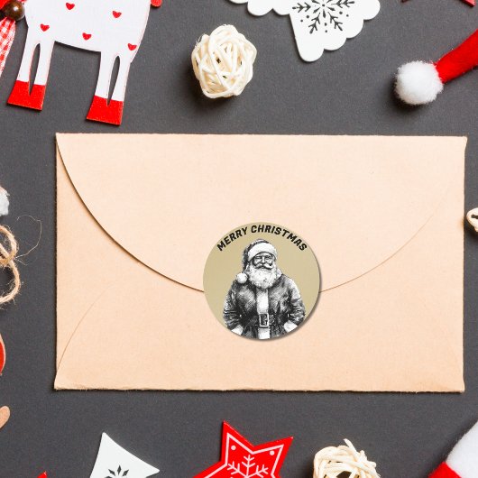  Santa Claus Gold Ronde Sticker