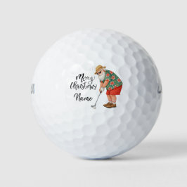Santa Claus golf met kerstcadeau voor Golfer Golfballen