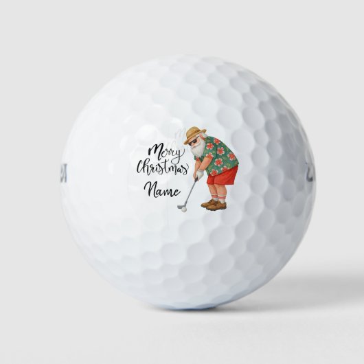 Santa Claus golf met kerstcadeau voor Golfer Golfballen (Voorkant)