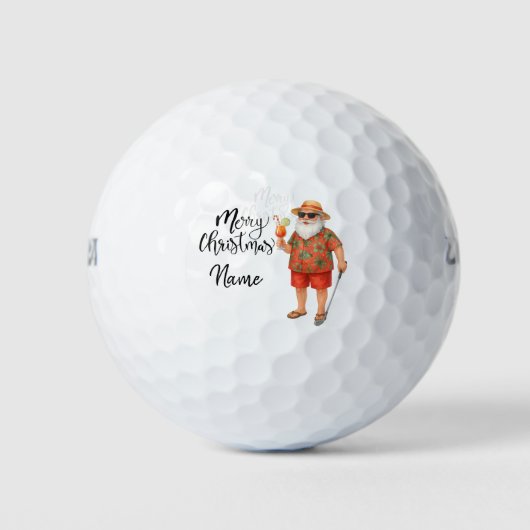 Santa Claus golf met kerstcadeau voor Golfer Golfballen (Voorkant)