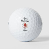 Santa Claus golf met kerstcadeau voor Golfer Golfballen (Voorkant)
