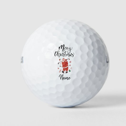 Santa Claus golf met kerstcadeau voor Golfer Golfballen (Voorkant)