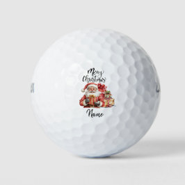 Santa Claus golf met kerstcadeau voor Golfer Golfballen