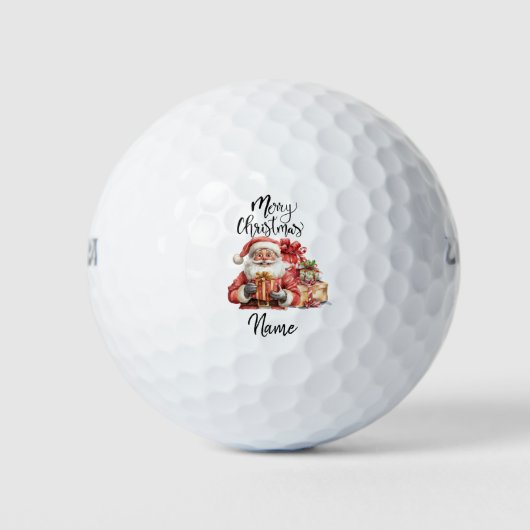 Santa Claus golf met kerstcadeau voor Golfer Golfballen (Voorkant)