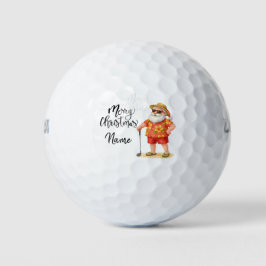 Santa Claus golf met kerstcadeau voor Golfer Golfballen