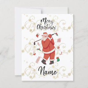 Santa Claus golf met kerstcadeau voor Golfer Kaart