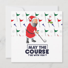 Santa Claus Golfer in de kerst van mei de cursus Feestdagenkaart
