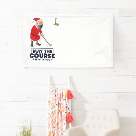 Santa Claus Golfer in de kerst van mei de cursus Spandoek (Insitu)