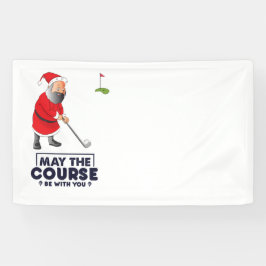 Santa Claus Golfer in de kerst van mei de cursus Spandoek