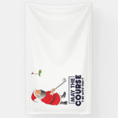 Santa Claus Golfer in de kerst van mei de cursus Spandoek (Verticaal)