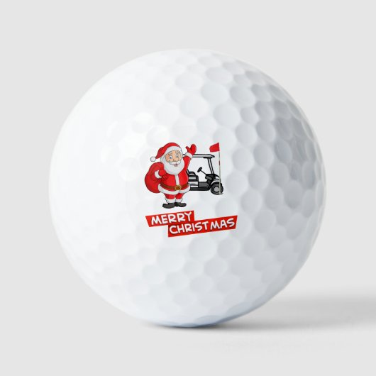 Santa Claus golfer Merry kerstgolf Balls Golfballen (Voorkant)