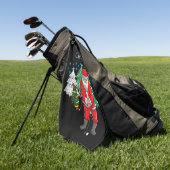 Santa Claus golfer met kerstboom voor Golfer Golfhanddoek (Groen)