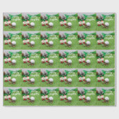 Santa Claus golfing op kerstvakantiesneeuwval Cadeaupapier (Vlak)