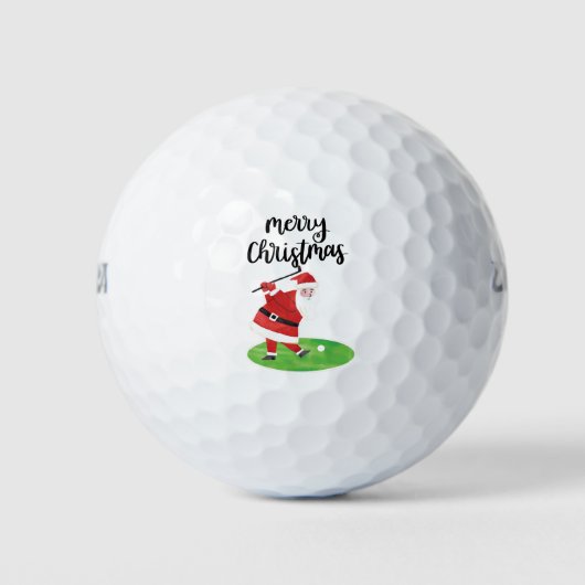 Santa Claus golft op kerstfeestdag Golfballen (Voorkant)