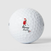 Santa Claus golft op kerstfeestdag Golfballen (Voorkant)