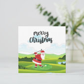 Santa Claus golft op kerstfeestdag P Kaart (Staand voorkant)