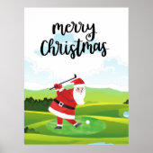 Santa Claus golft op kerstfeestdag Poster (Voorkant)