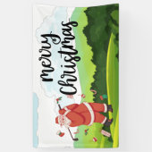 Santa Claus golft op kerstfeestdag Spandoek (Verticaal)