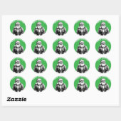 Santa Claus Green Classic Ronde Sticker (Vel)