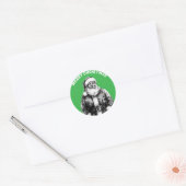 Santa Claus Green Classic Ronde Sticker (Envelop)