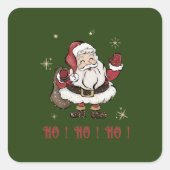 Santa Claus Green Square Stickers (Voorkant)