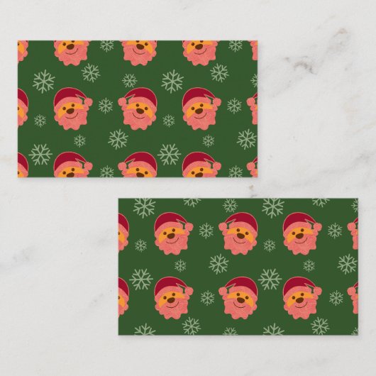 Santa Claus Green Visitekaartje (Voorkant / Achterkant)