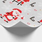 Santa Claus Grey Christmas Cadeaupapier (Hoek)