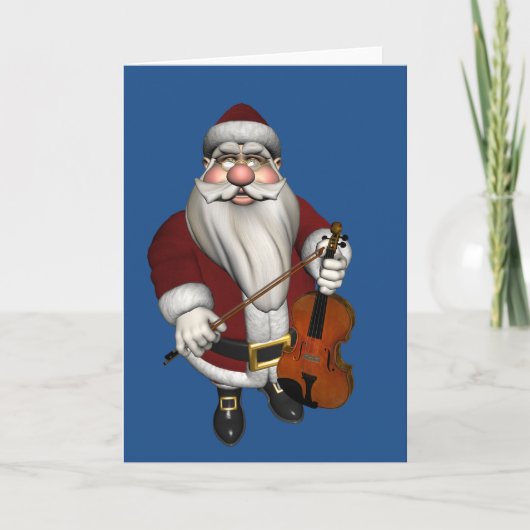 Santa Claus Grote Violist Feestdagen Kaart (Voorkant)