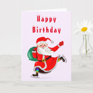Santa Claus Happy Birthday Kaart