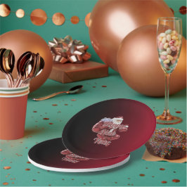 Santa Claus Happy New Year Disposable Paper Plates Papieren Bordje