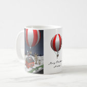 Santa Claus has arrived with a hot air balloon Koffiemok (Voorkant links)