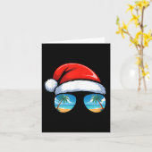 Santa Claus Hat Sungles Beach Christmas In July Su Kaart (Gele Bloem)