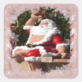 Santa Claus Hawaii Vierkante Sticker
