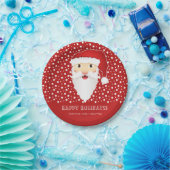 Santa Claus Head Custom Event Name Red Kerstmis Papieren Bordje (Feest)