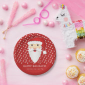 Santa Claus Head Custom Event Name Red Kerstmis Papieren Bordje (Feest)