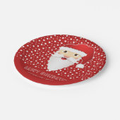 Santa Claus Head Custom Event Name Red Kerstmis Papieren Bordje (Gekanteld)