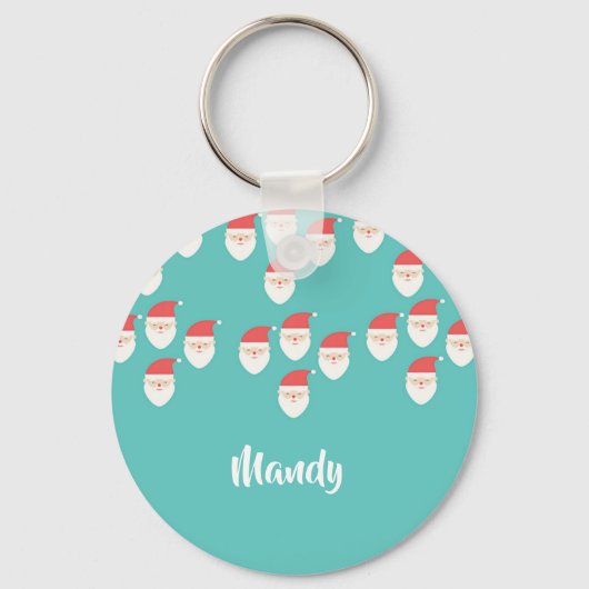 Santa Claus heeft blauw gezicht Sleutelhanger (Voorkant)