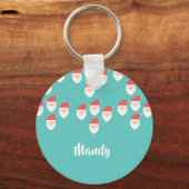 Santa Claus heeft blauw gezicht Sleutelhanger (Voorkant)