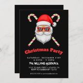 Santa claus heeft een zonnebril met zoete suikerri kaart (Voorkant / Achterkant)