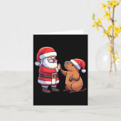 Santa Claus High-fiving Capybara Christmas Peuter Kaart (Gele Bloem)