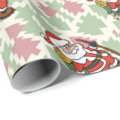 Santa Claus hiker Cadeaupapier (Rol Hoek)